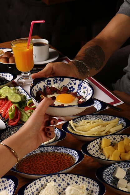 Rich and delicious Turkish breakfast