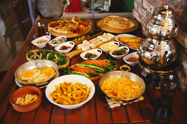 Rich and delicious Turkish breakfast