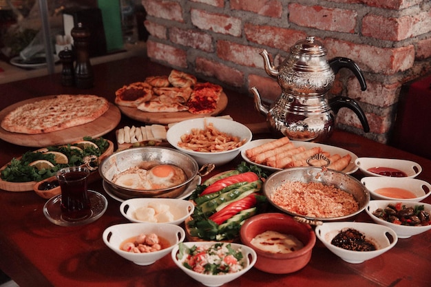 Rich and delicious Turkish breakfast