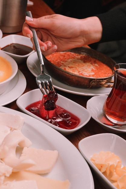 Rich and delicious Turkish breakfast