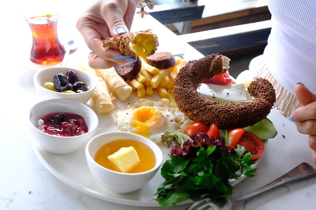 Rich and delicious Turkish breakfast