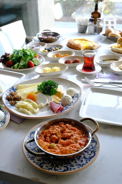 Rich and delicious Turkish breakfast