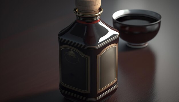 Rich and Flavorful Chinese Soy Sauce on Dark Background