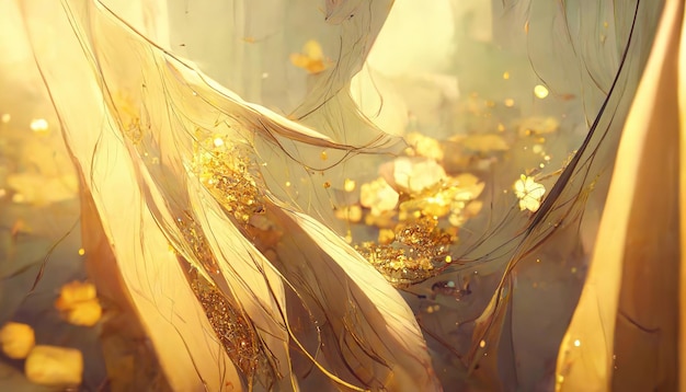 Rich golden background AI render