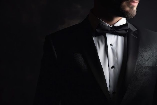 Rich man in suit with bow tie generative AI