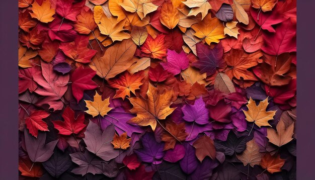 Rich tapestry of autumn leaves in a spectrum of warm hues