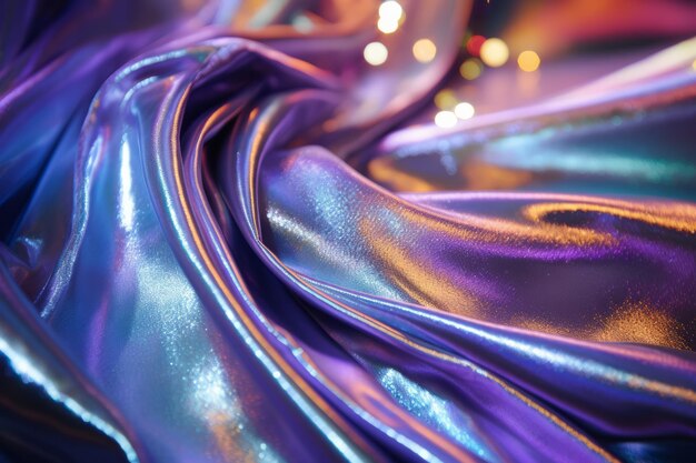 The rich texture of a celebratory banner fabric captured in the glow of New Year39s celebration