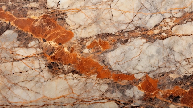 Richly Detailed Phoenician Art Orange White And Brown Marble Closeup