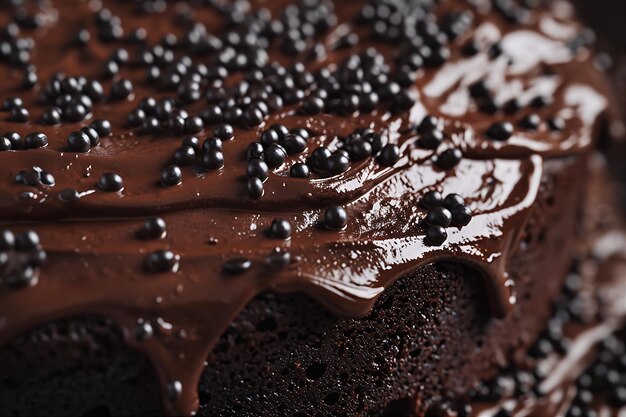 Photo richly textured chocolate cake photograph