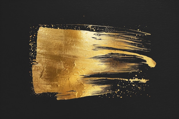 A richly textured image with dynamic golden strokes over a deep black canvas