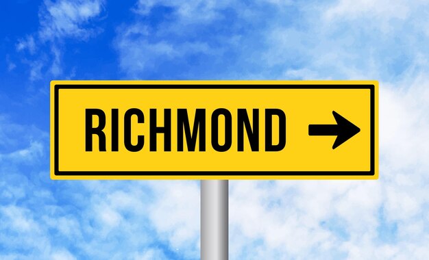 Richmond road sign on cloudy sky background