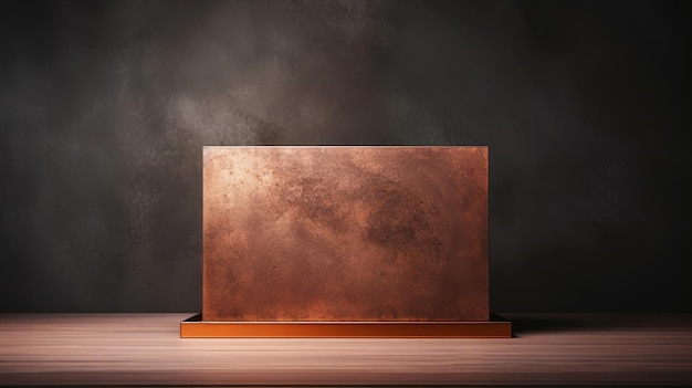 Richtoned copper podium for vintage product showcases