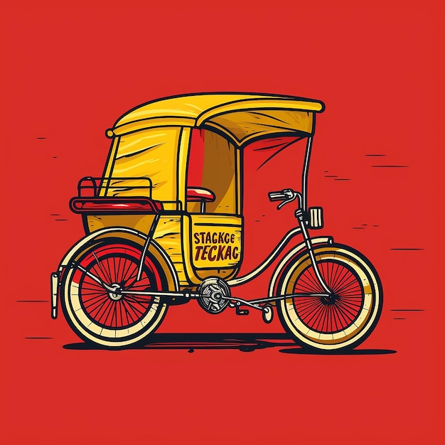 Photo rickshaw cartoon logo