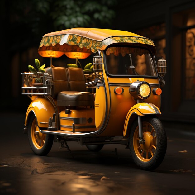 Rickshaw icon isolated 3d render illustration