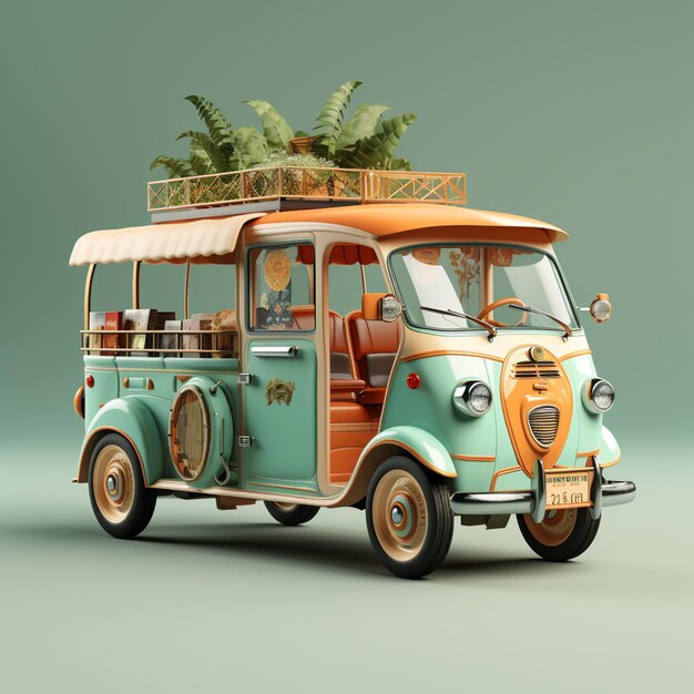 Rickshaw icon isolated 3d render illustration