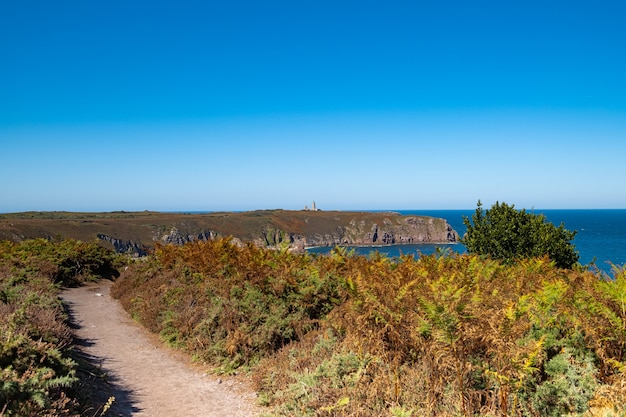 Ride in Brittany with far off Cape Frehel