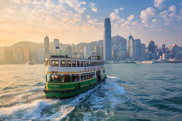 Ride the iconic Star Ferry across Victoria Harbour generative ai