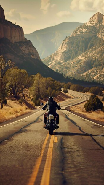 Rider on highway