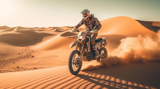 Rider on a ktm bike in the desert Generative AI