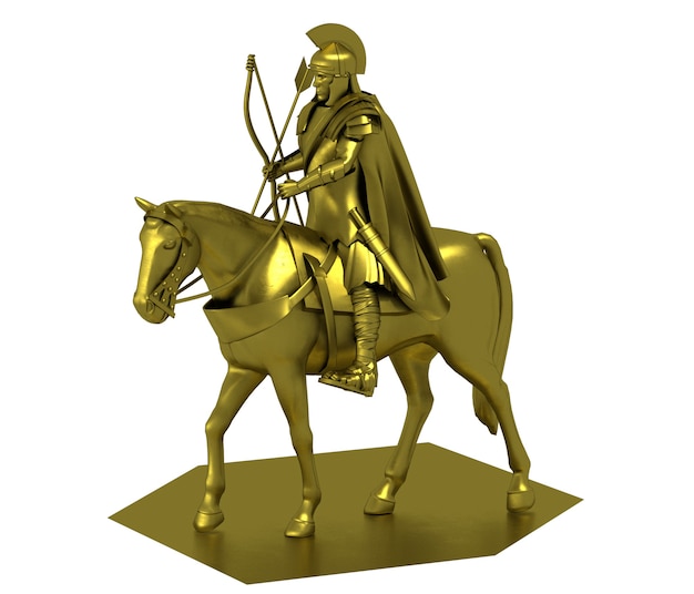 rider warrior on horseback 3D rendering 3D illustration