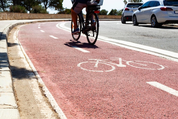자전거 도로에서 자전거 타기