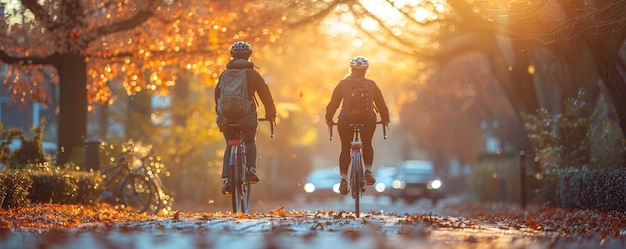 Photo riding a bike or walking instead of driving background