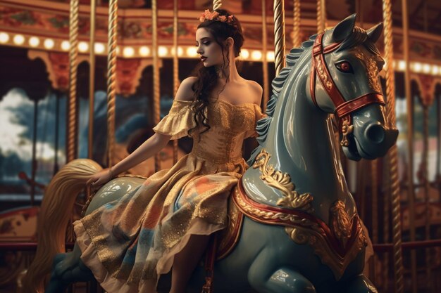 Riding on a carousel