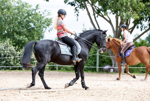 riding girl and horse