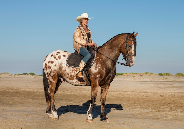 riding girl and horse