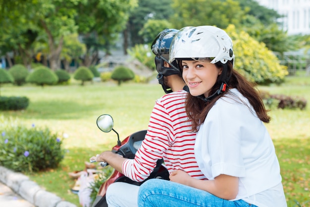 Riding moped