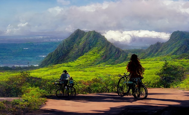 Riding nature and mountain