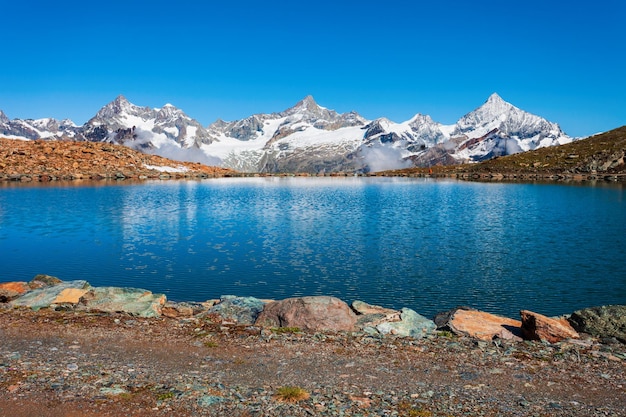 Riffelsee lake and Matterhorn Switzerland