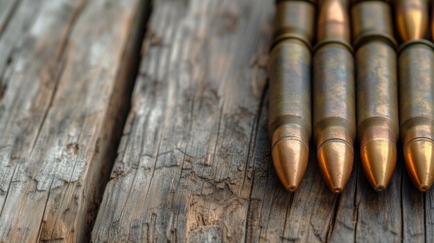 Photo a rifle and a carbine ammo close up