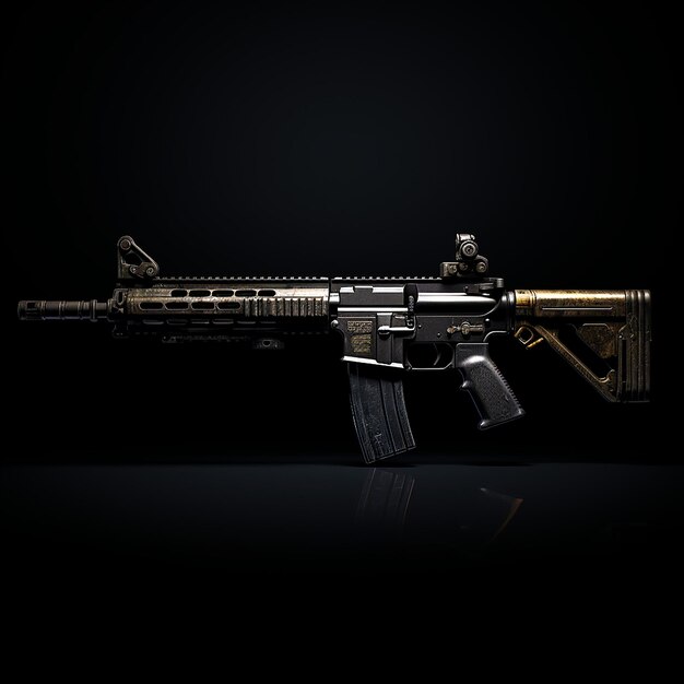 Photo rifle gun in dark background