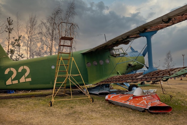 Riga, Latvia - March 10, 2021: ANTONOV AN-2 airplane at National Museum history of aviation in Riga.