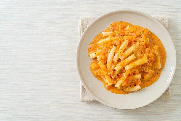 rigatoni penne pasta creamy tomato or pink sauce