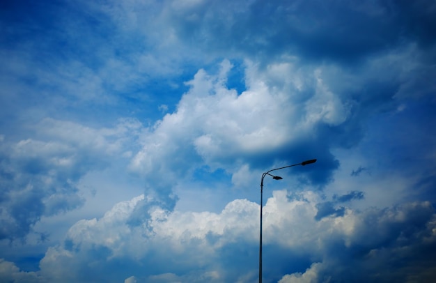 Right aligned city street lamp during daylight