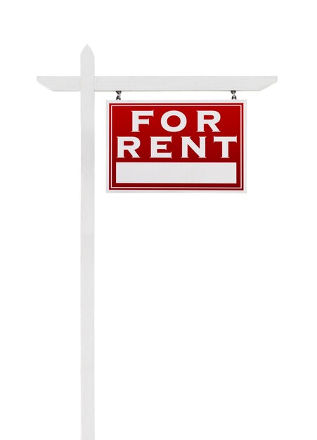 Right Facing For Rent Real Estate Sign Isolated on a White Background
