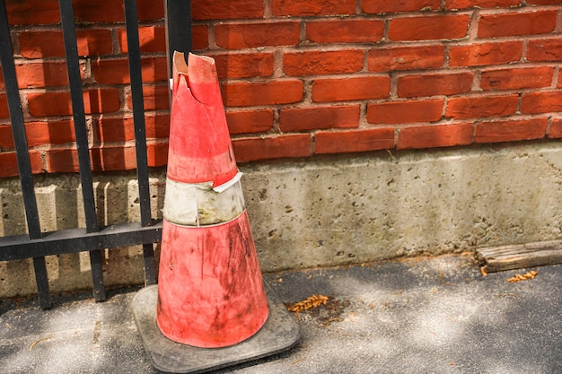 Right orange construction cones line the street symbolizing progress caution and temporary disrup