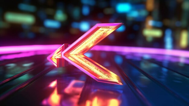 Rightpointing ethereal neon arrow Concept for a communications system Generative AI bokeh lights and glowing colourful lines