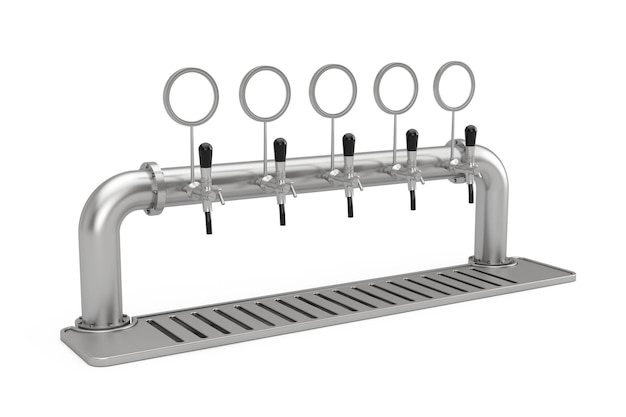 Rij van Bar Beer Taps 3D-rendering