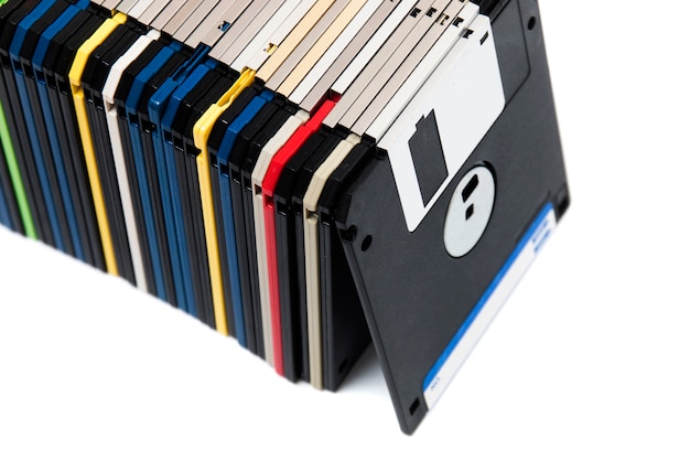 Rij van diskettes