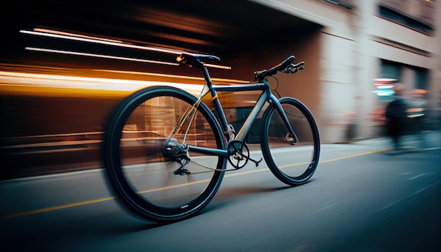 Rijd op de fiets op de weg Sport en actief leven concept in de zomer