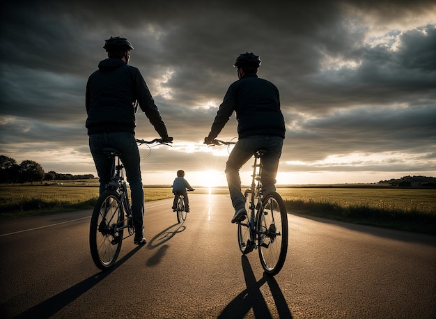 Rijden naar de zonsondergang