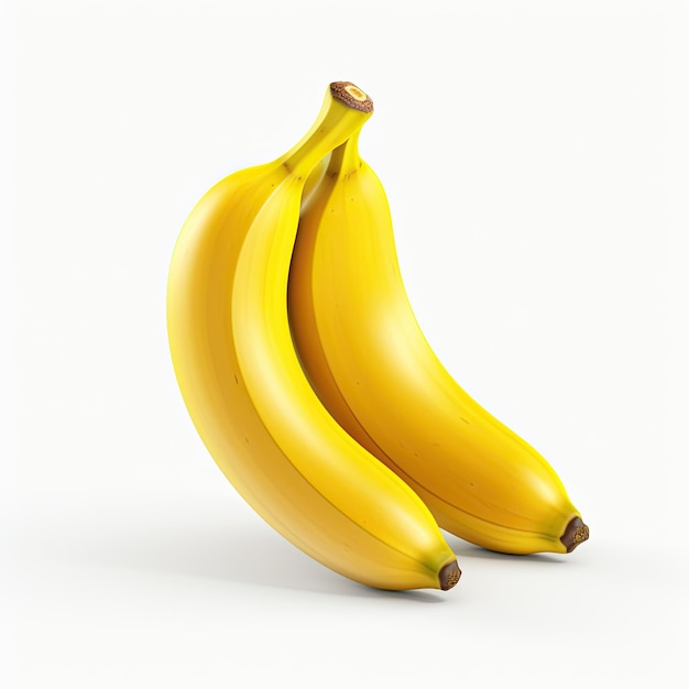 Rijke bananen geïsoleerd op een witte achtergrond 3D-illustratie