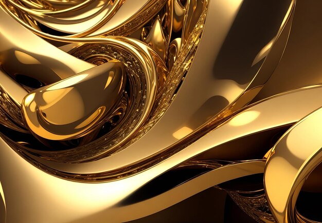 Rijke gouden abstracte achtergrond 3D-rendering