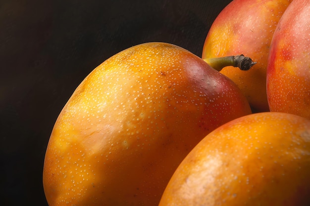 Foto rijke mango's in de stapel