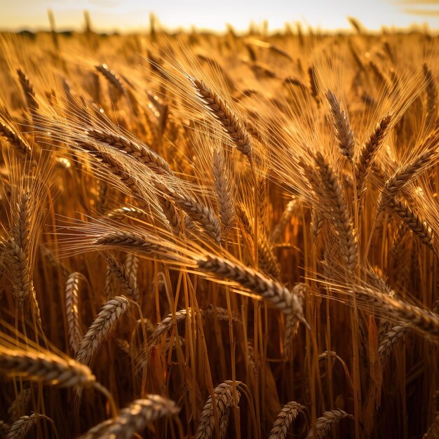 Rijke tarwe in de zon dichtbij