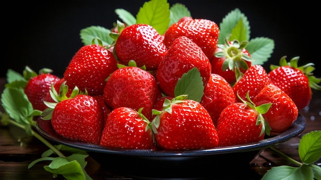 rijpe aardbeien op een donkere achtergrond