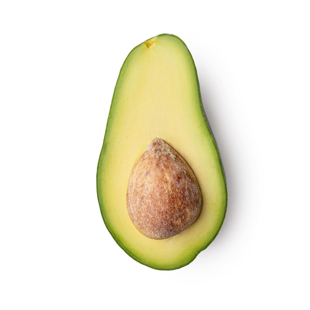 Rijpe avocado op een witte achtergrond helften van avocado